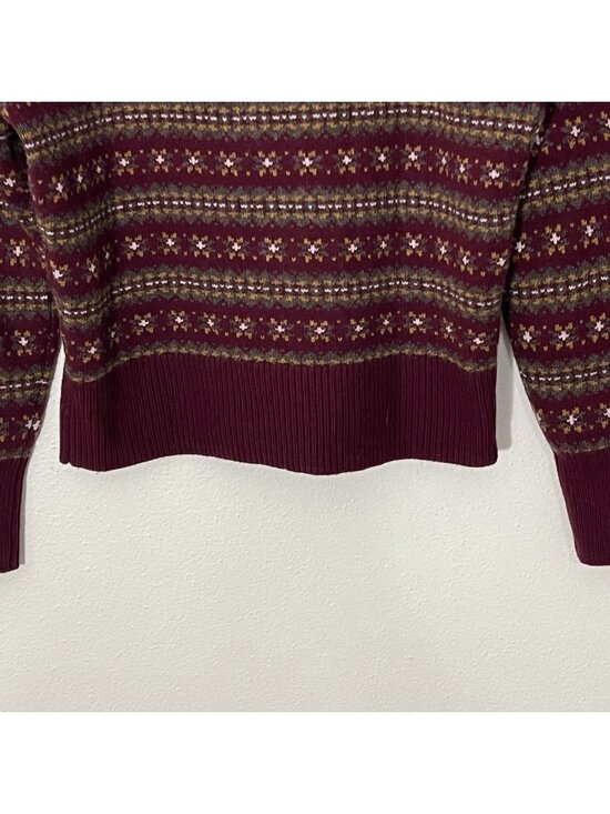 FAHERTY Women’s Highland Fair Isle Sweater Merino Wool Blend Size Small - Picture 9 of 15